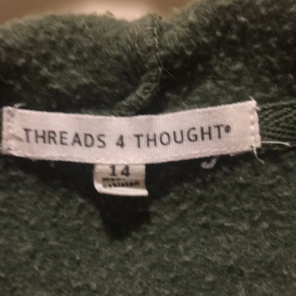 Threads 4 Thought kids Unisex Pullover Hoodie sweatshirt long sleeve size 14